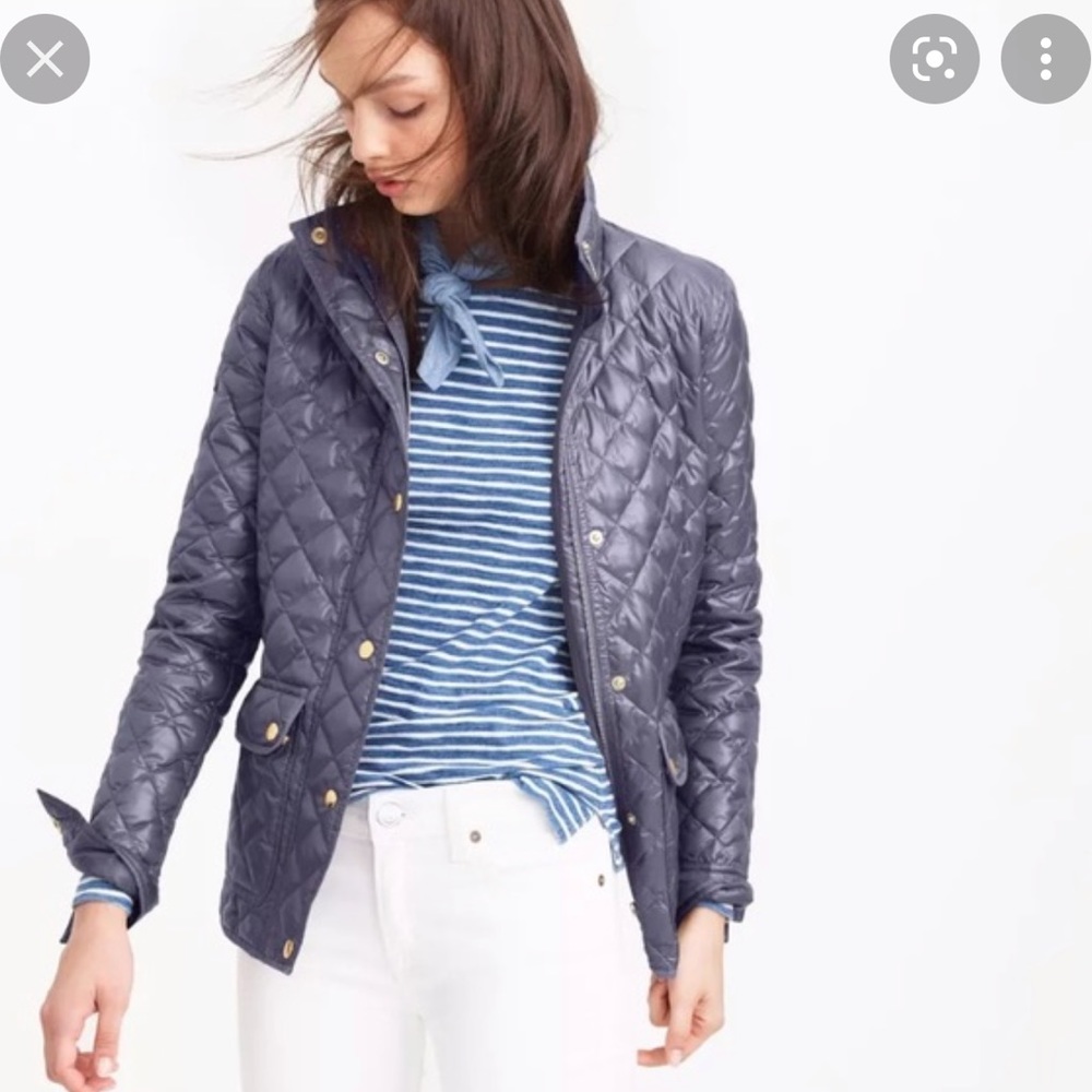 J.CREW Shiny Downtown Field Quilted Jacket